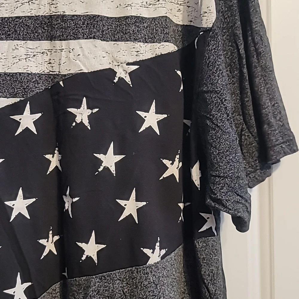 Champs Sport Gear T-Shirt Mens 2XL Charcoal White Short Sleeve Stars Flag Cadual - Picture 4 of 7